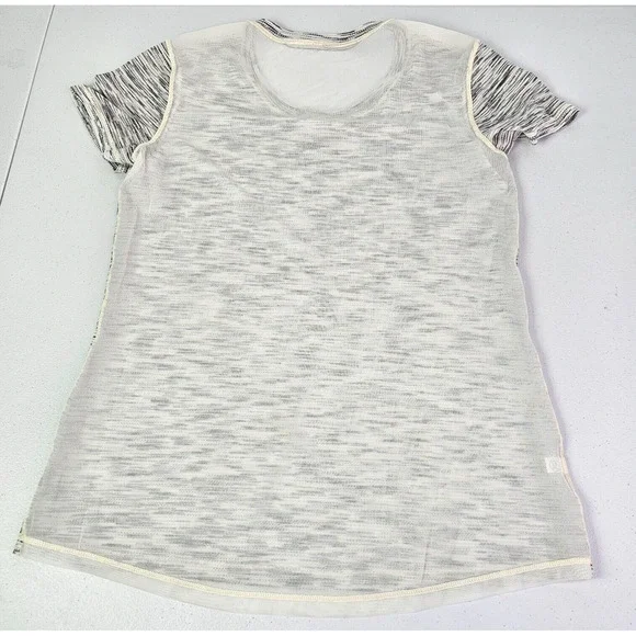 Lululemon Women's M Multicolor Stripe Beat The Heat Short Sleeve Mesh Back Shirt - Picture 13 of 13